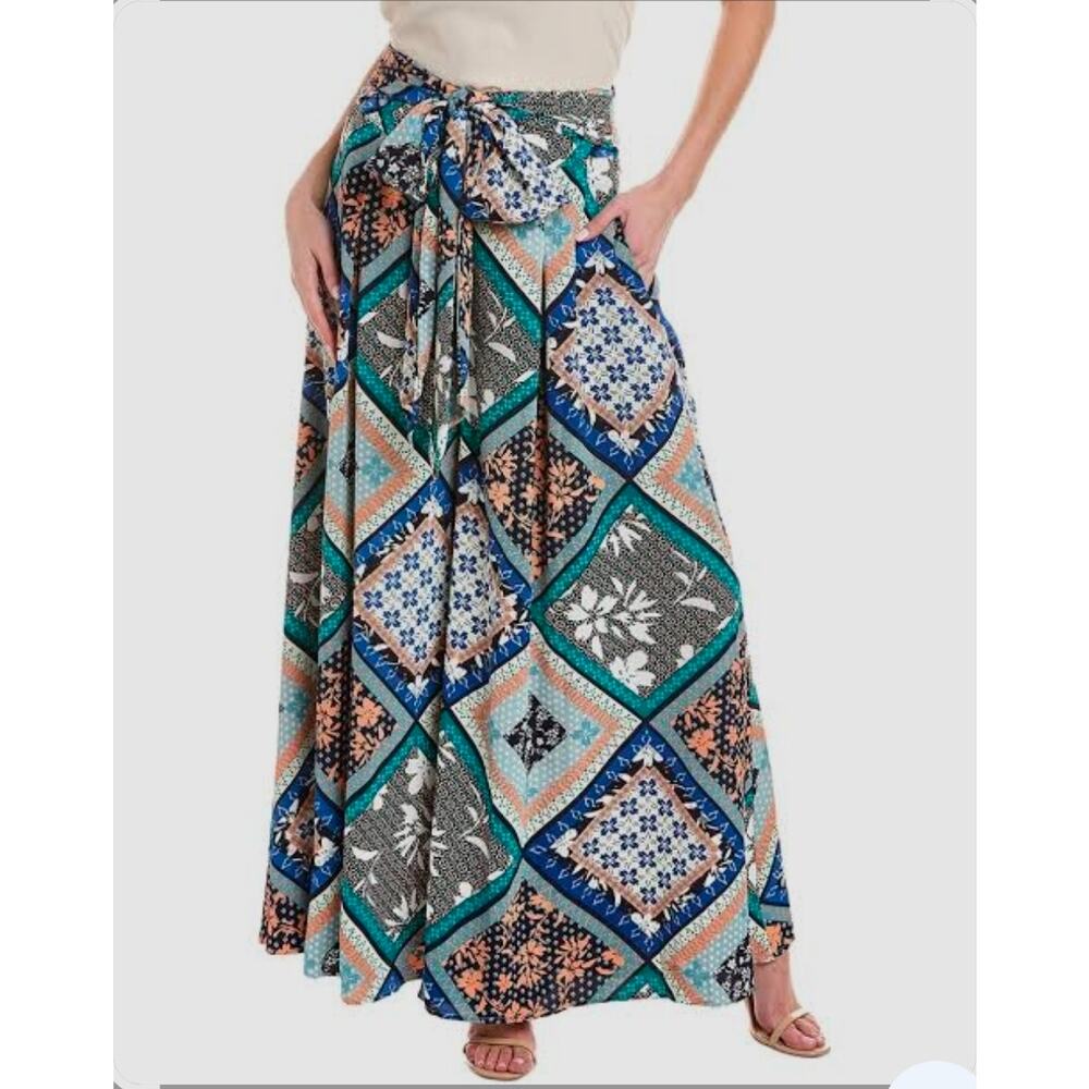 Gracia Tie Waist Palazzo Wide Leg Pants. Size L. Retails $128